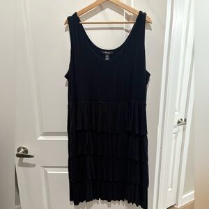 Style & Co Black Sleeveless Tiered Dress 2X